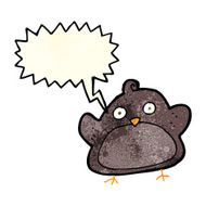 cartoon bird with speech bubble N109