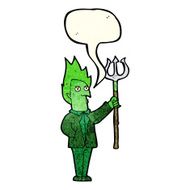cartoon devil with pitchfork speech bubble N11