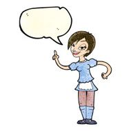 cartoon waitress taking order with speech bubble N7