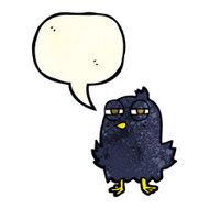 funny cartoon bird with speech bubble N50