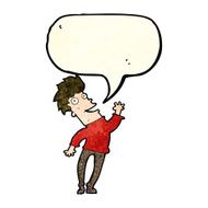 cartoon happy man with speech bubble N160