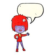 cartoon vampire girl with speech bubble N78