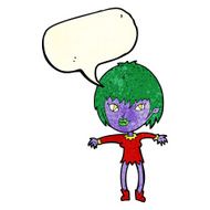 cartoon vampire girl with speech bubble N79