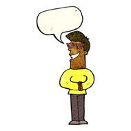 cartoon grinning man wearing sunglasses with speech bubble N3
