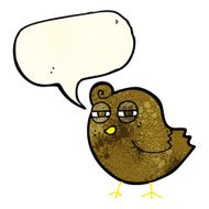 funny cartoon bird with speech bubble N51