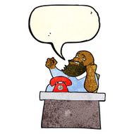 cartoon arrogant boss man with speech bubble N2