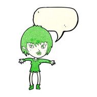 cartoon vampire girl with speech bubble N81