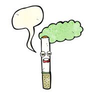 cartoon happy cigarette with speech bubble N4