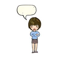 cartoon annoyed woman with speech bubble N67