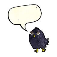 funny cartoon bird with speech bubble N52