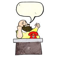cartoon arrogant boss man with speech bubble N3