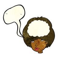 cartoon empty headed woman with speech bubble N4