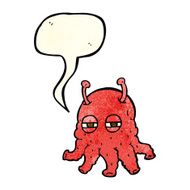 cartoon alien face with speech bubble N8