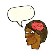 cartoon head with brain symbol speech bubble N13