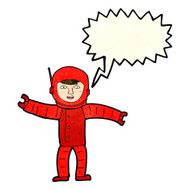 cartoon space man with speech bubble N8