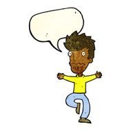 cartoon frightened man with speech bubble N29