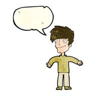 cartoon happy man with speech bubble N161