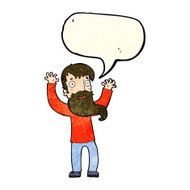 cartoon excited man with beard speech bubble N4