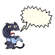 cartoon frightened cat with speech bubble N9