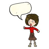 cartoon woman with speech bubble N8