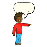 cartoon happy man pointing and laughing with speech bubble N2