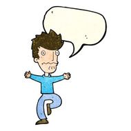 cartoon frightened man with speech bubble N30