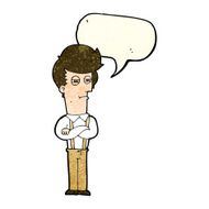 cartoon annoyed man with speech bubble N30