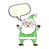 jolly santa cartoon with speech bubble N10