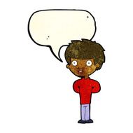 Cartoon happy boy with speech bubble N81