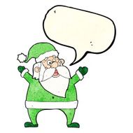 jolly santa cartoon with speech bubble N11