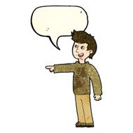 cartoon happy man pointing and laughing with speech bubble N3