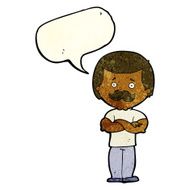 cartoon manly mustache man with speech bubble N3