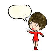 cartoon pretty woman with speech bubble N99
