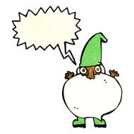 cartoon tiny santa with speech bubble N7