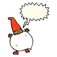 cartoon tiny santa with speech bubble N8