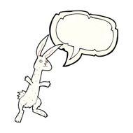 cartoon rabbit with speech bubble N31