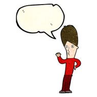 cartoon man waving with speech bubble N11