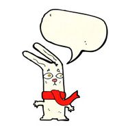 cartoon rabbit with speech bubble N32