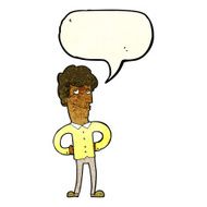 cartoon happy man with speech bubble N162