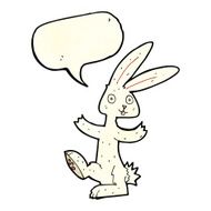 cartoon rabbit with speech bubble N33