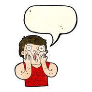 cartoon shocked gym man with speech bubble N7