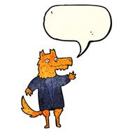 cartoon fox businessman with speech bubble N2