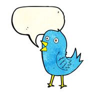 cartoon bluebird with speech bubble N5