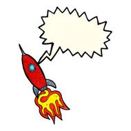 cartoon spaceship with speech bubble N12