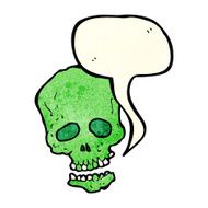 cartoon skull with speech bubble N10