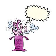 cartoon monster with speech bubble N17