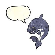 cartoon shark with speech bubble N13