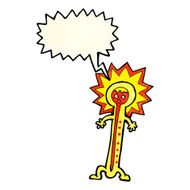 cartoon hot thermometer with speech bubble N3