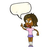 cartoon woman asking question with speech bubble N11
