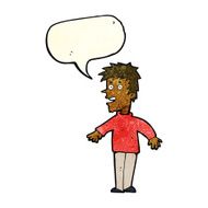 Cartoon happy boy with speech bubble N83